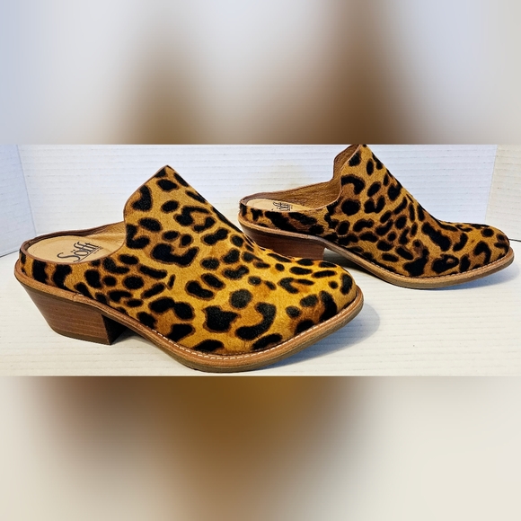 Sofft Ameera Cow hair & leather Animal Print Heeled Mule - Picture 1 of 14